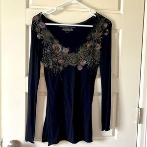 Downeast long sleeves black shirt. Size small. Cotton and modal